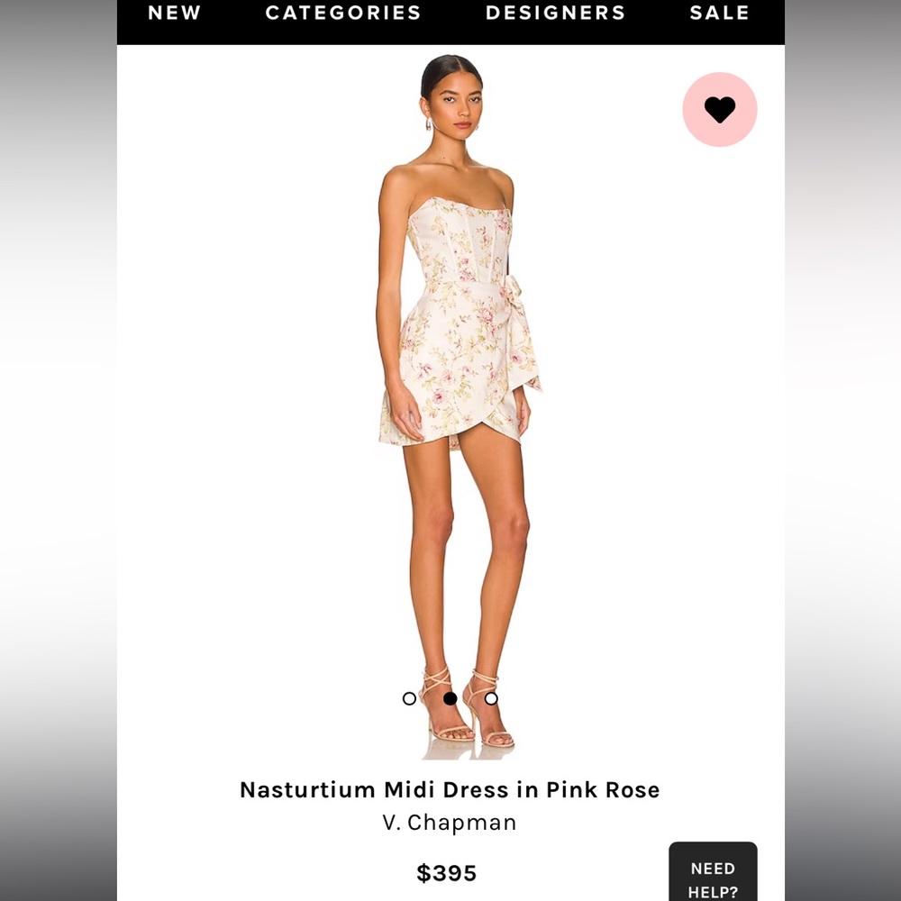 V Chapman Nasturtium Midi Dress in Pink Rose SIZE 4 NEVER WORN